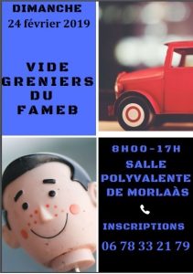 Vide-grenier du FAMEB @ Salle polyvalente de Morlaàs